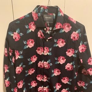Bonobos Unbutton Down, Rose Print, Medium, Slim